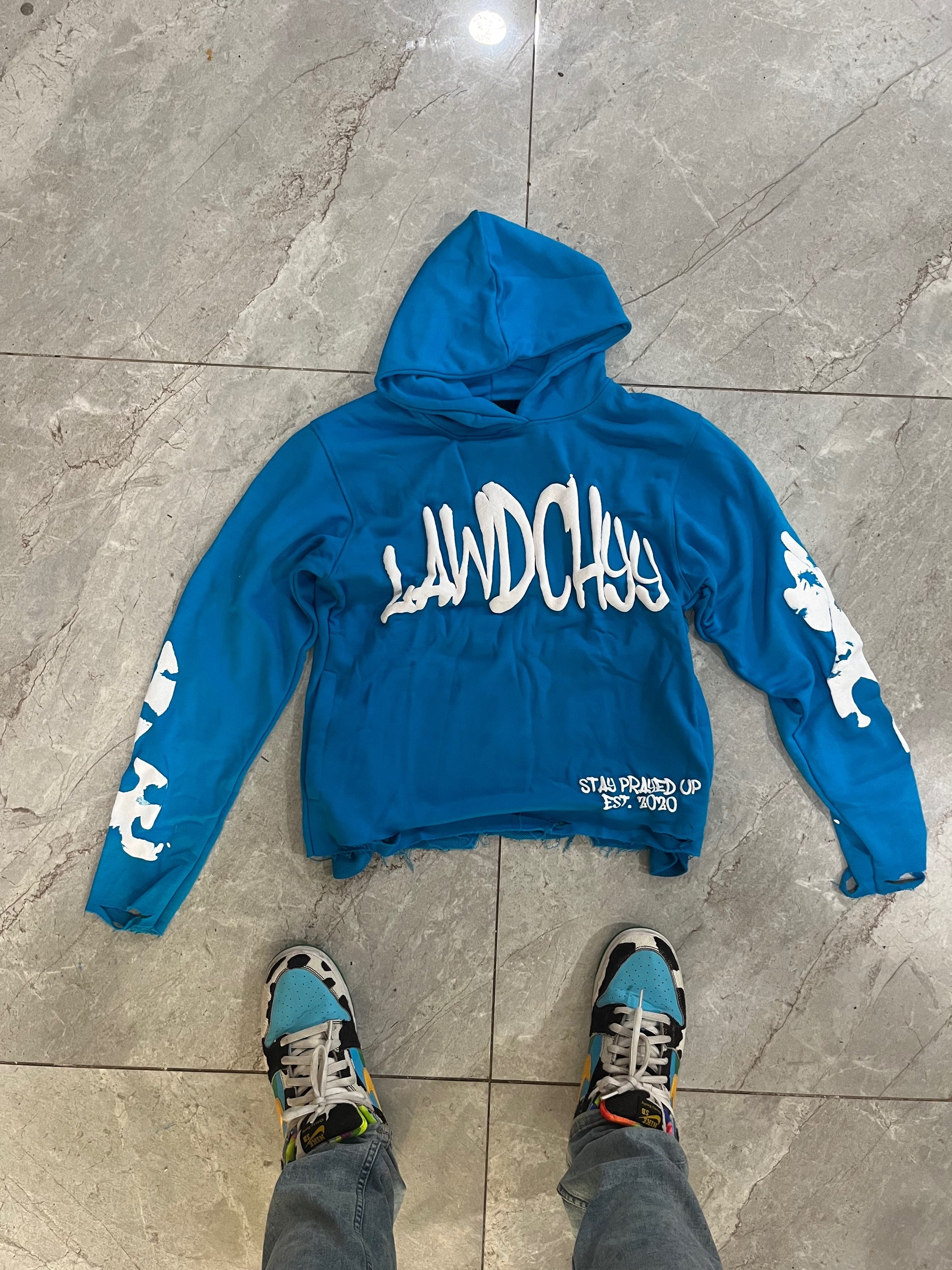 UNC BLUE CROPPED HOODIE image 0