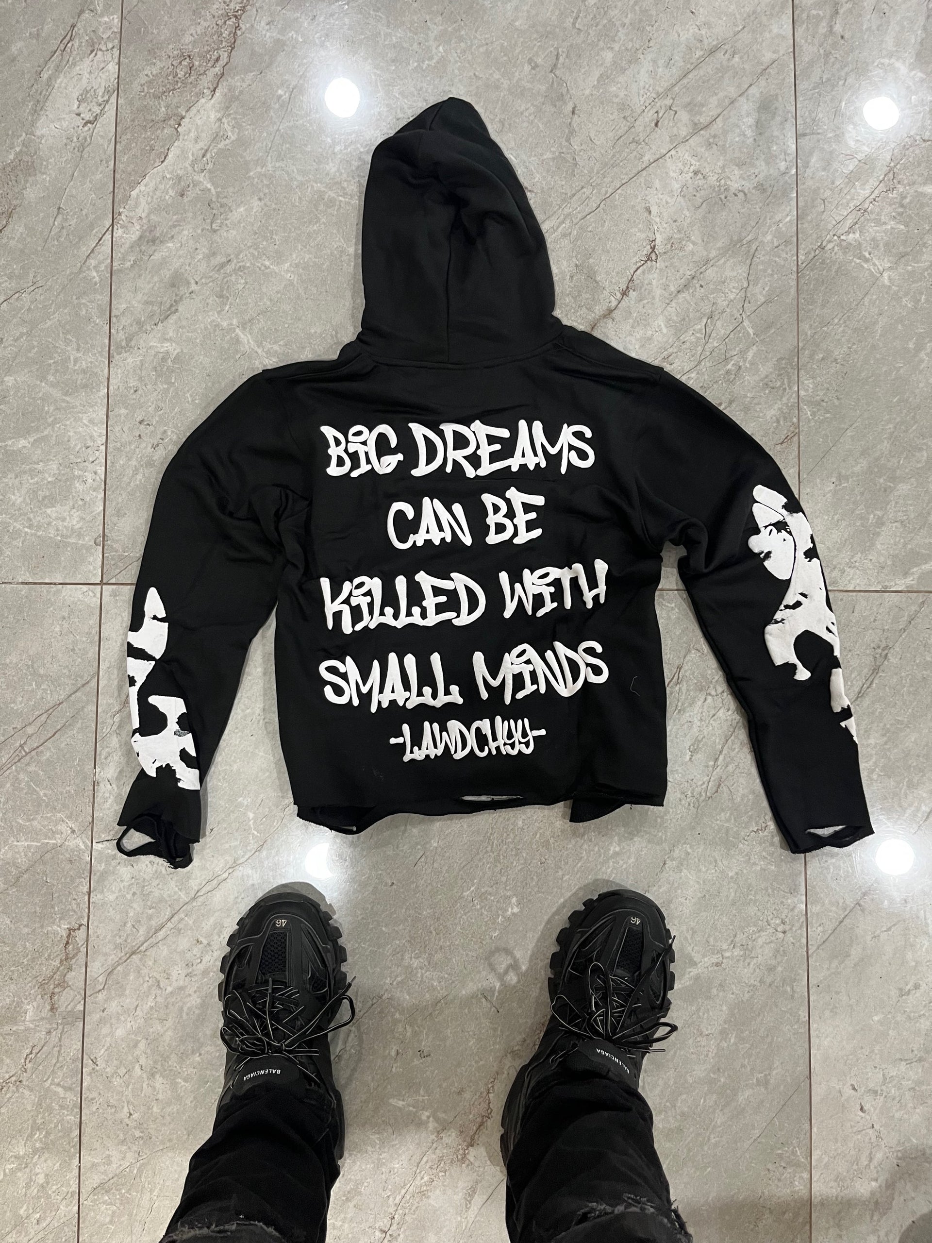 MIDNIGHT BLACK CROPPED HOODIE image 1