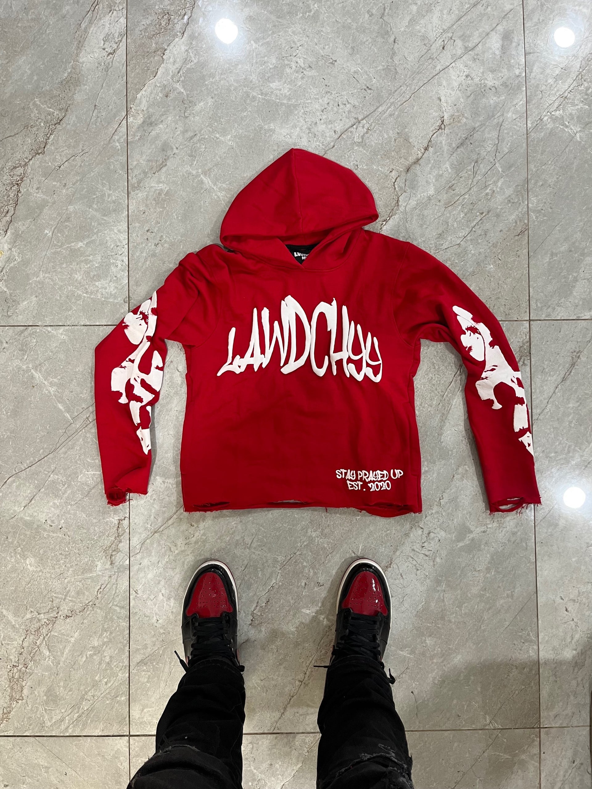 CHERRY RED CROPPED HOODIE image 0