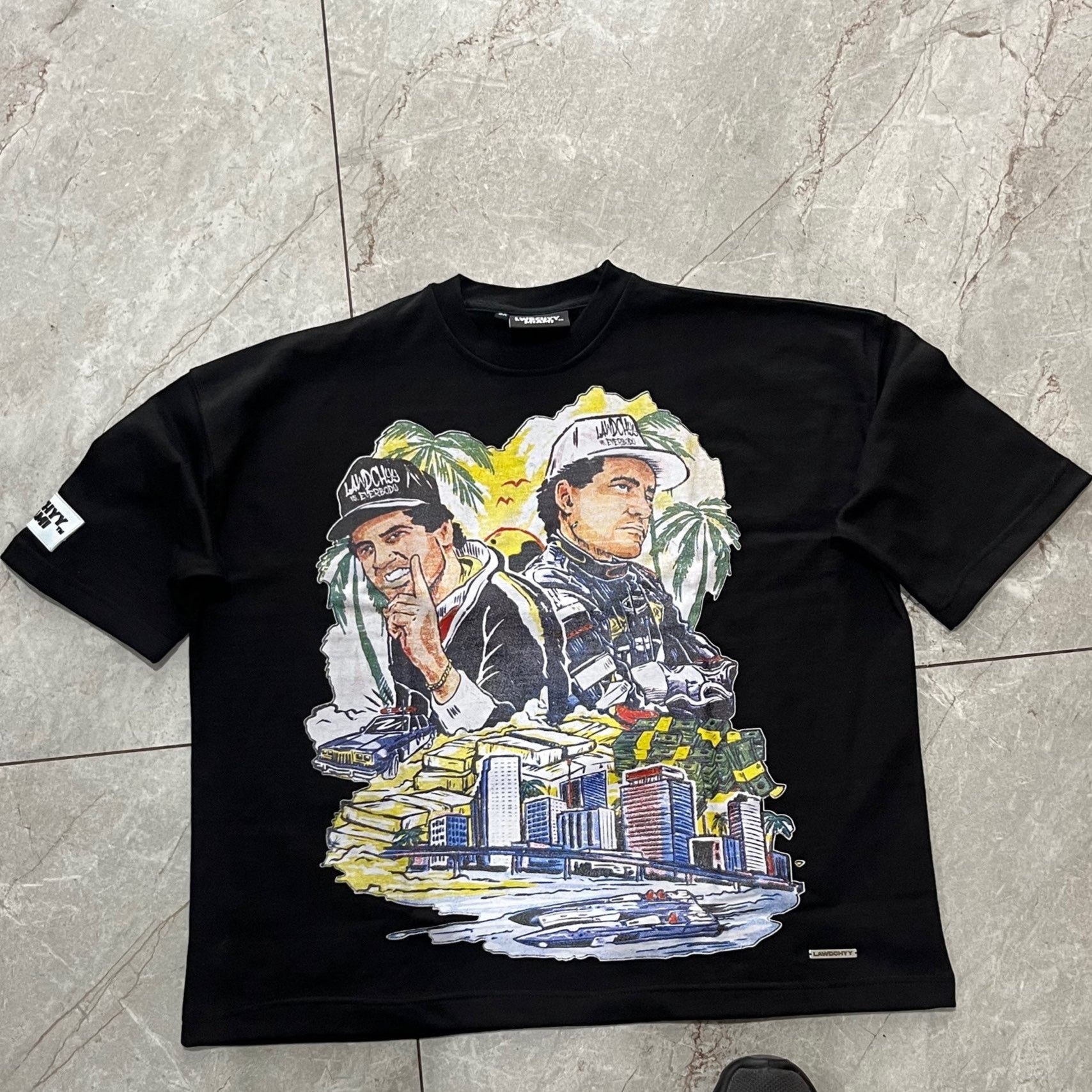 Miami Most Wanted Black Tee image 0